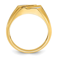 14k IBGoodman Men's Cr.Sapphire and Diamond Satin Complete Ring-B57722