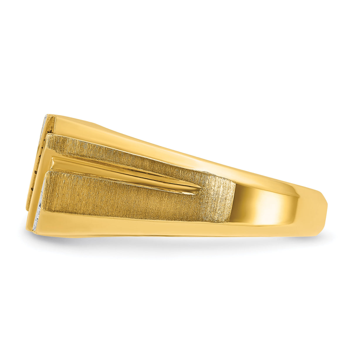 14k IBGoodman Men's Cr.Sapphire and Diamond Satin Complete Ring-B57722