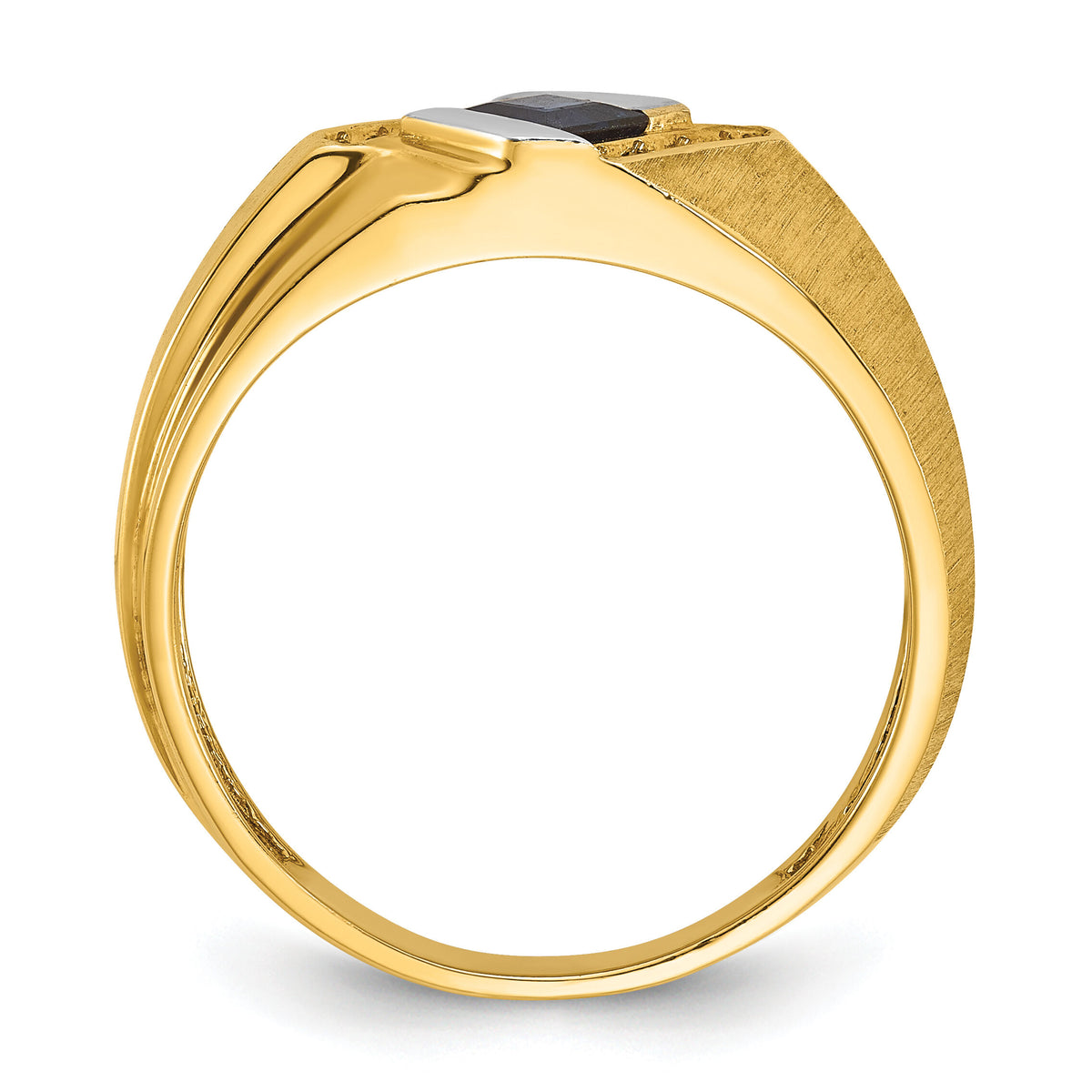 10k IBGoodman Men's Cr.Sapphire and Diamond Satin Complete Ring-B57724