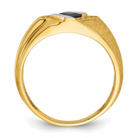 10k IBGoodman Men's Cr.Sapphire and Diamond Satin Complete Ring-B57724