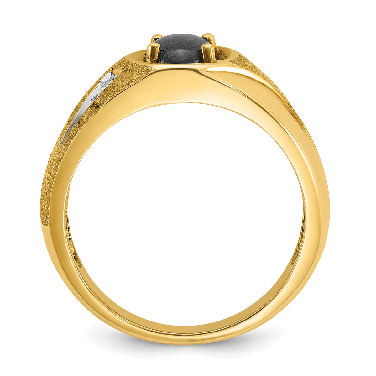 10k IBGoodman Men's Satin Gemstone and Diamond Ring Mounting-B57736