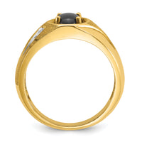 10k IBGoodman Men's Satin Gemstone and Diamond Ring Mounting-B57736
