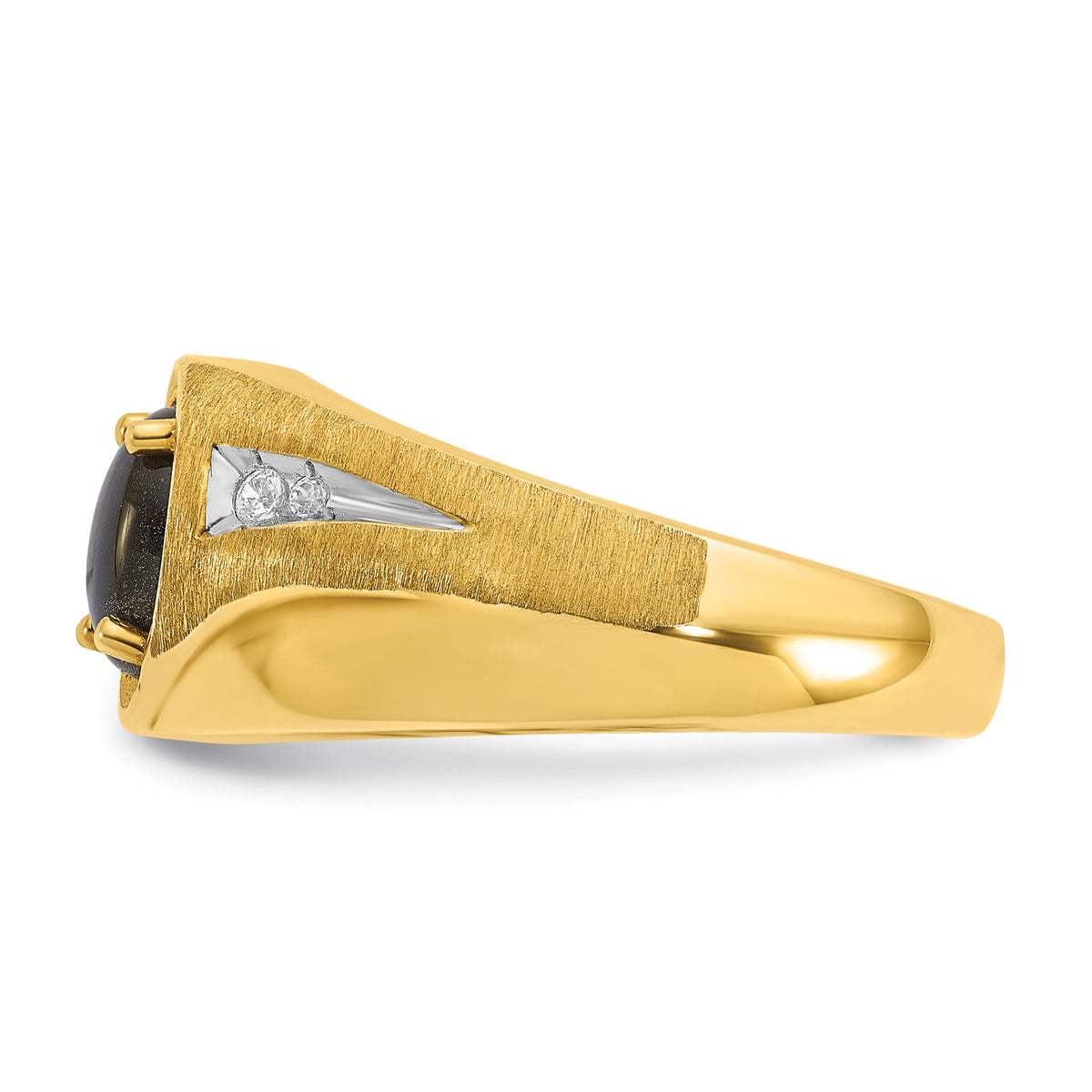 10k IBGoodman Men's Satin Gemstone and Diamond Ring Mounting-B57736