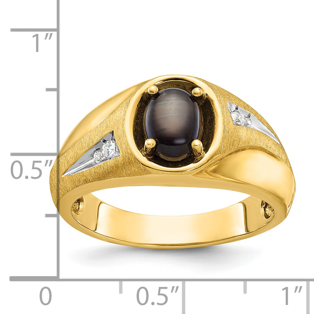 10k IBGoodman Men's Satin Gemstone and Diamond Ring Mounting-B57736