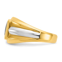 10k Two-tone IBGoodman Men's Onyx Complete Ring-B57824