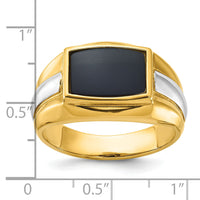 10k Two-tone IBGoodman Men's Onyx Complete Ring-B57824