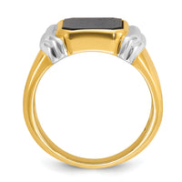 14k Two-tone IBGoodman Men's Onyx Complete Ring-B57826
