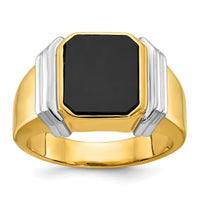 14k Two-tone IBGoodman Men's Onyx Complete Ring-B57826