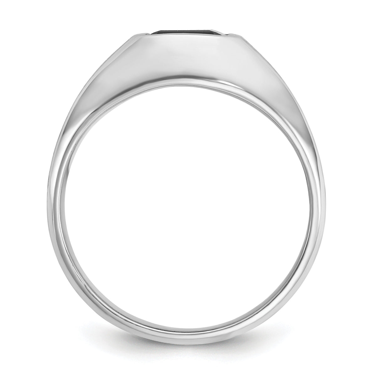14k White Gold IBGoodman Men's Polished & Satin Onyx & Diamond Ring-B57895