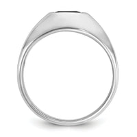 14k White Gold IBGoodman Men's Polished & Satin Onyx & Diamond Ring-B57895