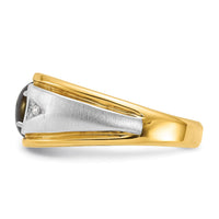 10ktt IBGoodman Men's Polished & Satin Gemstone & Dia Ring Mtg-B57897