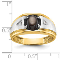 10ktt IBGoodman Men's Polished & Satin Gemstone & Dia Ring Mtg-B57897