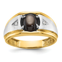 10ktt IBGoodman Men's Polished & Satin Gemstone & Dia Ring Mtg-B57897