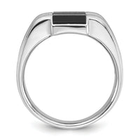 14k White Gold IBGoodman Men's Satin Onyx and Diamond Complete Ring-B57941