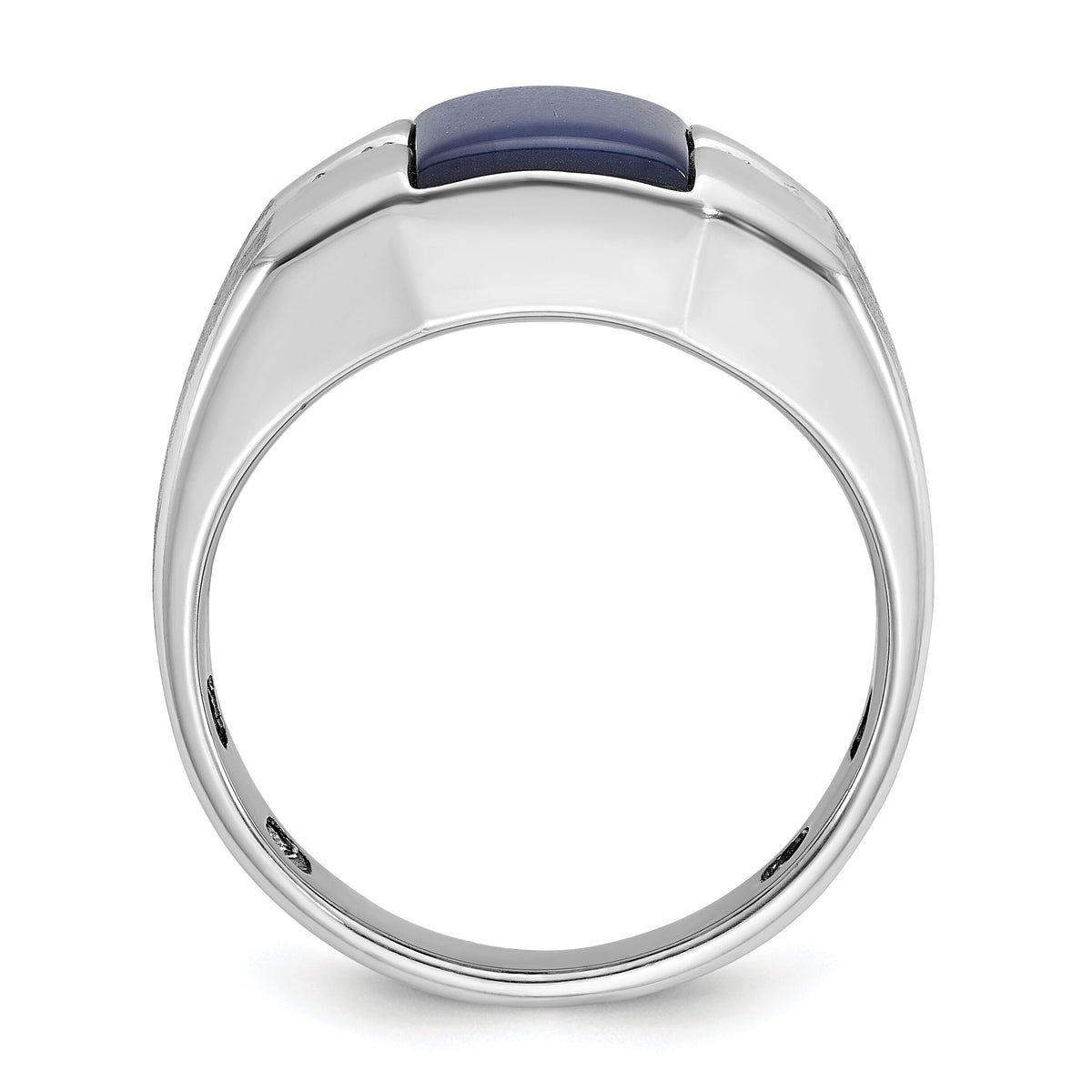 10k White Gold IBGoodman Men's Gemstone and Diamond Satin Ring Mounting-B57984