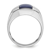 10k White Gold IBGoodman Men's Gemstone and Diamond Satin Ring Mounting-B57984