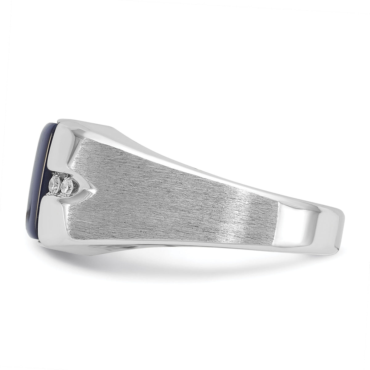 10k White Gold IBGoodman Men's Gemstone and Diamond Satin Ring Mounting-B57984
