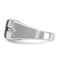 10k White Gold IBGoodman Men's Gemstone and Diamond Satin Ring Mounting-B57984
