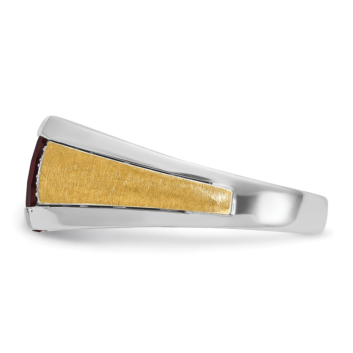 14k Two-tone IBGoodman Men's Satin Cr.Ruby/Diamond Complete Ring-B57989