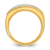 14ktt IBGoodman Men's Polished & Grooved 7-Stone Diamond Ring-B58002
