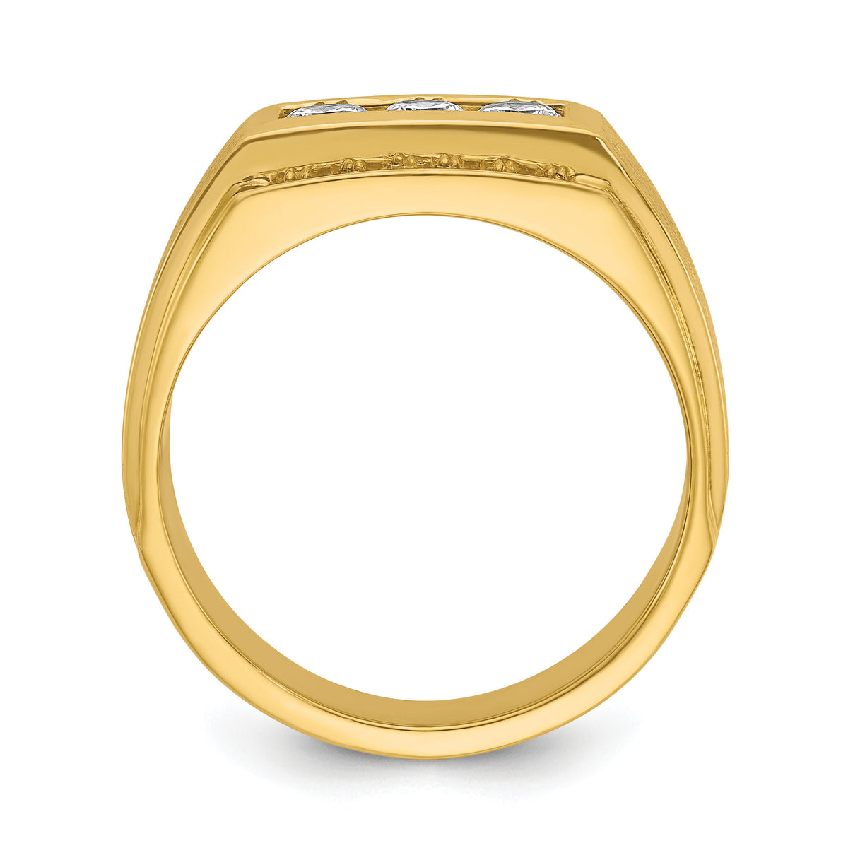 14k 3/4 ct Lab Grown Diamond VS/SI+ G+ Polished & Satin Men's Ring-B58017