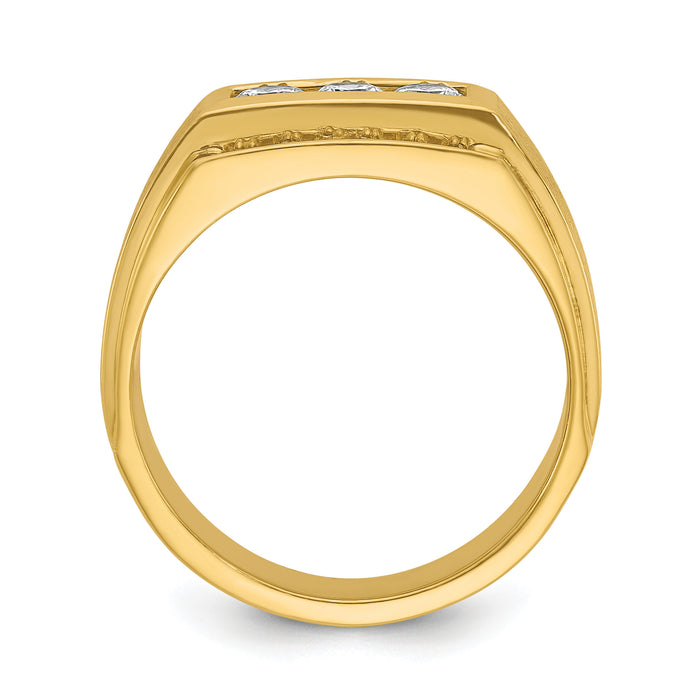 14k 3/4 ct Lab Grown Diamond VS/SI+ G+ Polished & Satin Men's Ring-B58017