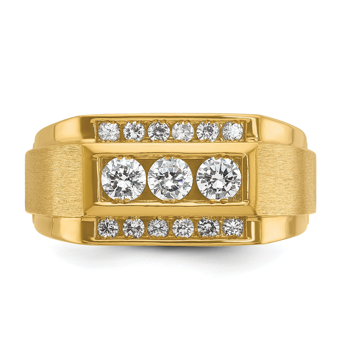 14k 3/4 ct Lab Grown Diamond VS/SI+ G+ Polished & Satin Men's Ring-B58017