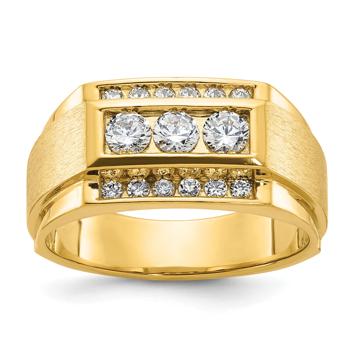 14k 3/4 ct Lab Grown Diamond VS/SI+ G+ Polished & Satin Men's Ring-B58017