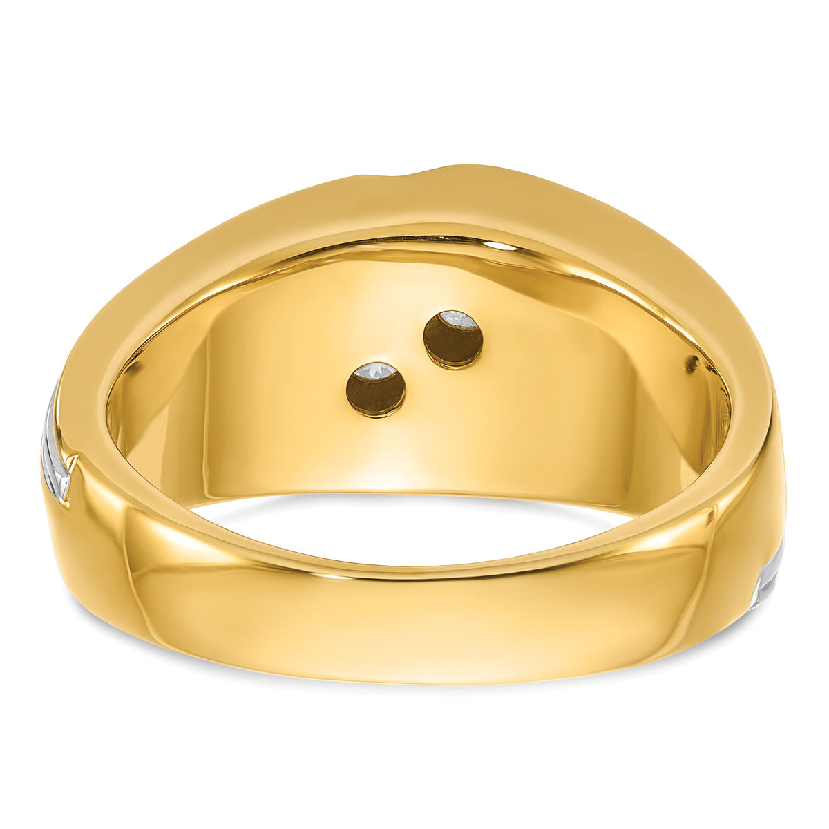 14k Two-tone 1 ct Lab Grown Diamond VS/SI+ G+ Polished/Grooved Men's Ring-B58065