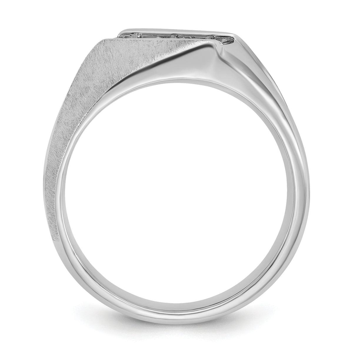 14k White Gold IBGoodman Men's Polished & Satin Diamond Ring-B58172