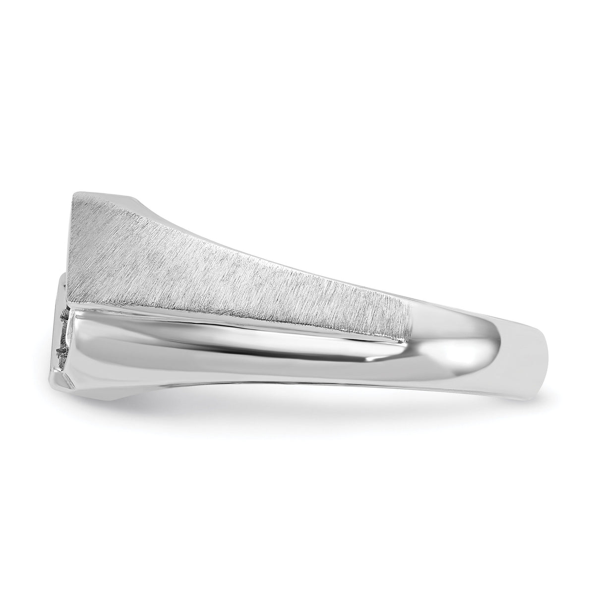 14k White Gold IBGoodman Men's Polished & Satin Diamond Ring-B58172