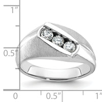 14k White Gold IBGoodman Men's Polished & Satin Diamond Ring-B58172