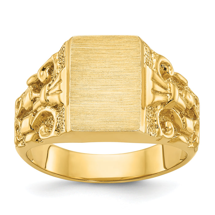 10k IBGoodman 13x9mm Men's Signet Ring-B58185