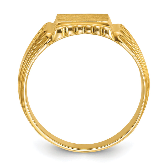 14k IBGoodman 10x10mm Men's Square Signet Ring-B58188