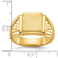 14k IBGoodman 10x10mm Men's Square Signet Ring-B58188