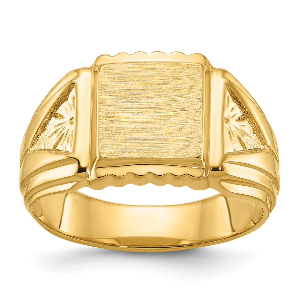 14k IBGoodman 10x10mm Men's Square Signet Ring-B58188