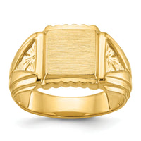 14k IBGoodman 10x10mm Men's Square Signet Ring-B58188