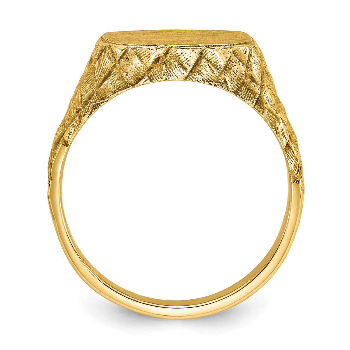 10k IBGoodman 13.5x15mm Men's Cushion Signet Ring-B58189