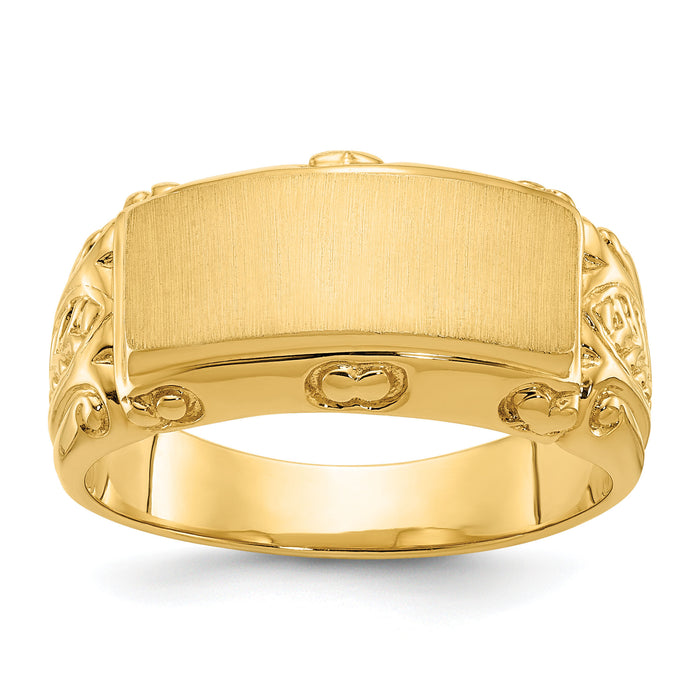 10k IBGoodman 15x7mm Men's Signet Ring-B58191