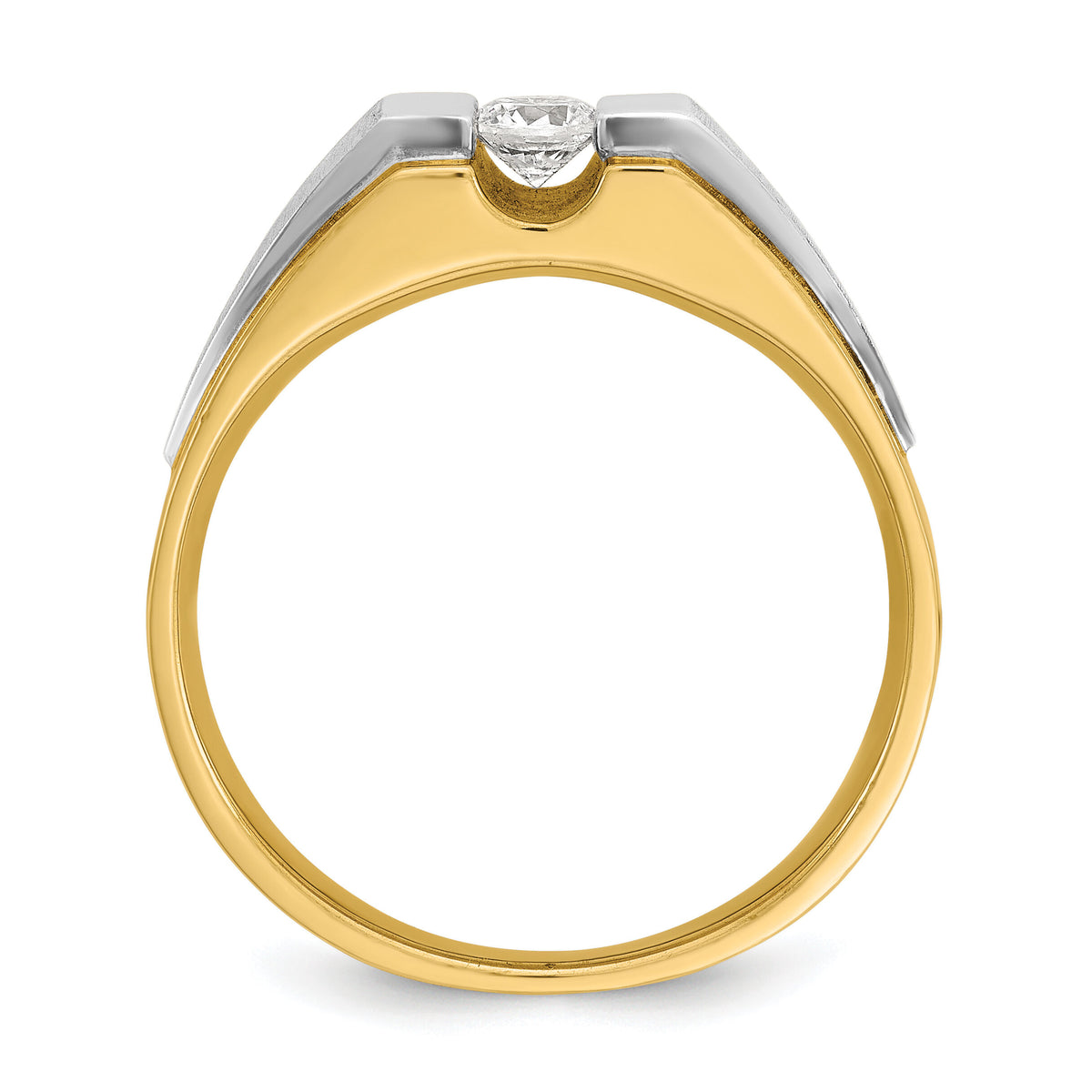 14k Two-tone 1/4 carat Lab Grown Diamond VS/SI+ G+ Complete Men's Ring-B58199