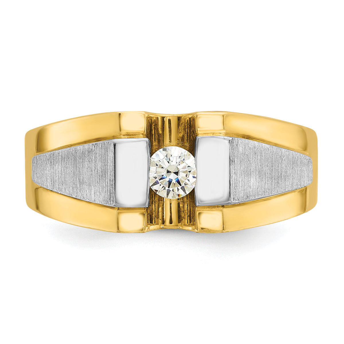 14k Two-tone 1/4 carat Lab Grown Diamond VS/SI+ G+ Complete Men's Ring-B58199