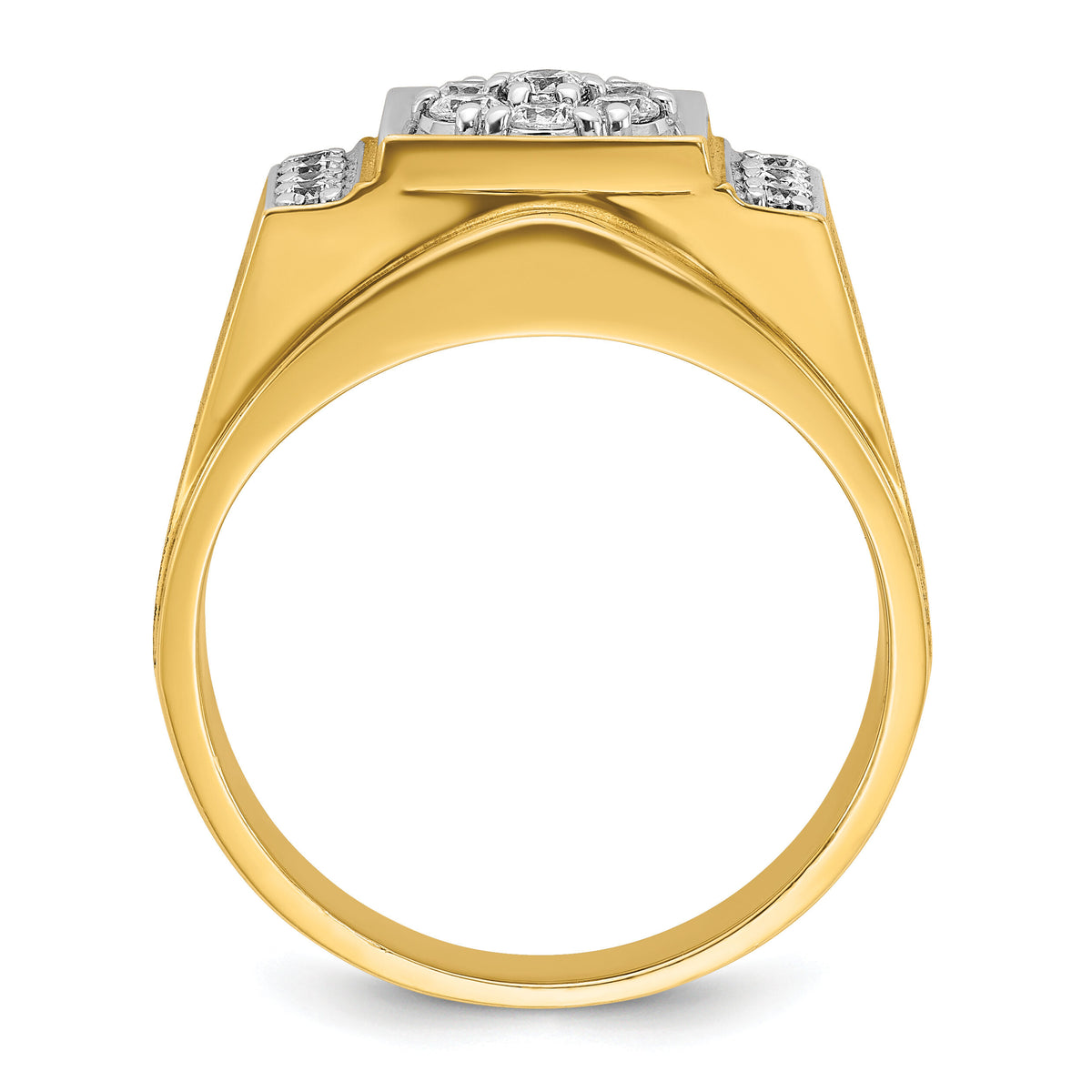 14k Two Tone 1/2 ct Lab Grown Diamond VS/SI+ G+ Men's Cluster Ring-B58225