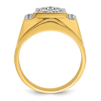 14k Two Tone 1/2 ct Lab Grown Diamond VS/SI+ G+ Men's Cluster Ring-B58225