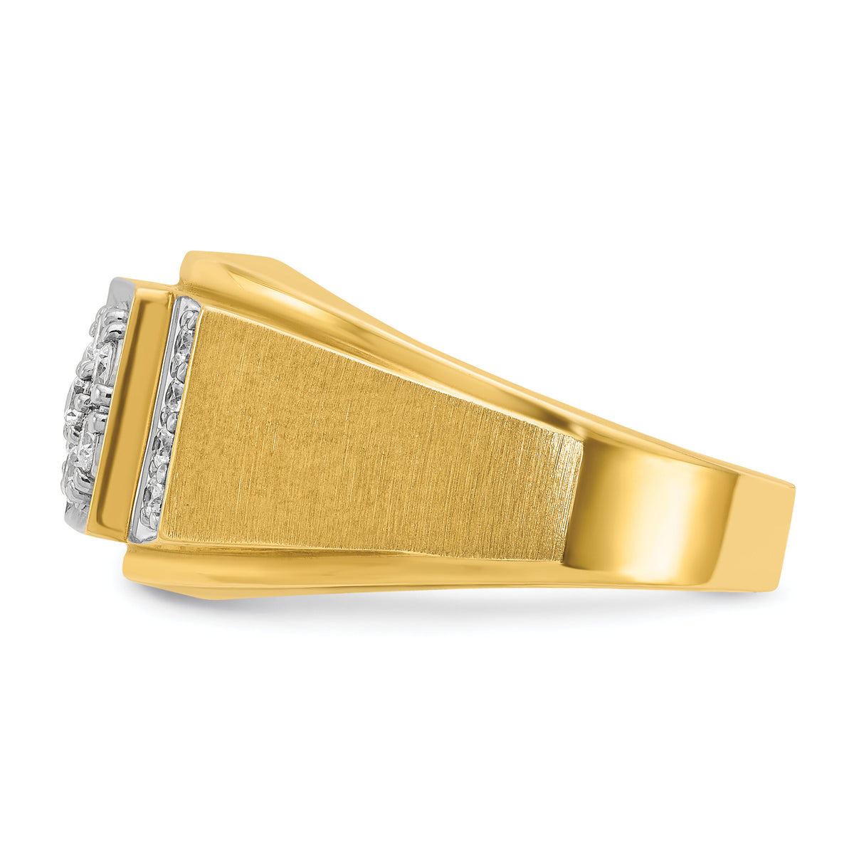 14k Two Tone 1/2 ct Lab Grown Diamond VS/SI+ G+ Men's Cluster Ring-B58225