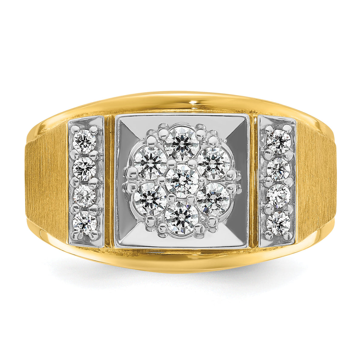 14k Two Tone 1/2 ct Lab Grown Diamond VS/SI+ G+ Men's Cluster Ring-B58225
