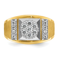 14k Two Tone 1/2 ct Lab Grown Diamond VS/SI+ G+ Men's Cluster Ring-B58225