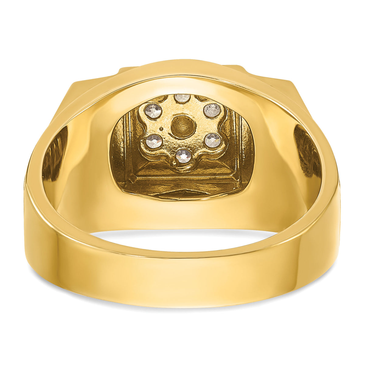 14k Two Tone 1/2 ct Lab Grown Diamond VS/SI+ G+ Men's Cluster Ring-B58225