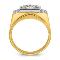 14k Two Tone 1 ct Lab Grown Diamond VS/SI+ G+ Men's Cluster Ring-B58226