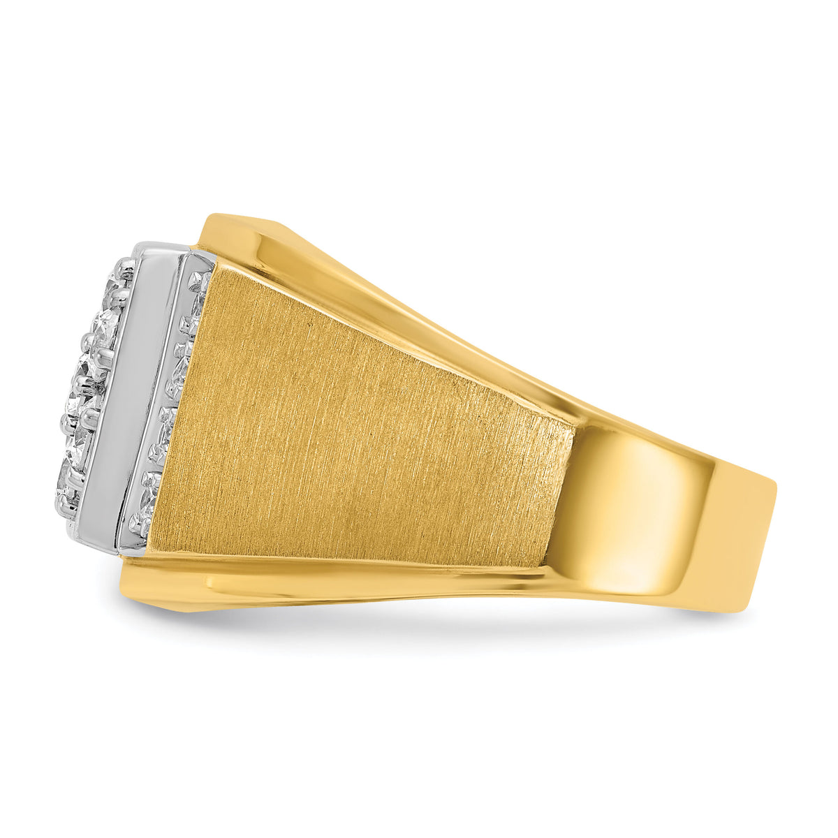 14k Two Tone 1 ct Lab Grown Diamond VS/SI+ G+ Men's Cluster Ring-B58226