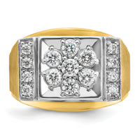 14k Two Tone 1 ct Lab Grown Diamond VS/SI+ G+ Men's Cluster Ring-B58226